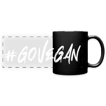 Devenez végétalien - Mug panoramique uni - noir - Devant