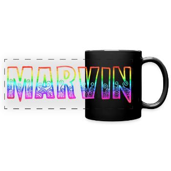 marvin rs regenbogen - Panorama-Tasse farbig - Schwarz - Vorne