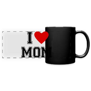 I LOVE MOM - Panorama-Tasse farbig - Schwarz - Vorne