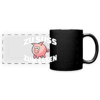 Pig Domestic pig Piglet Farm Animal Farm animal - Full Colour Panoramic Mug - black - Front