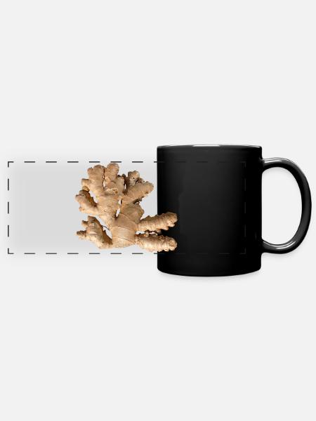 Ingwer - Panorama-Tasse farbig - Schwarz