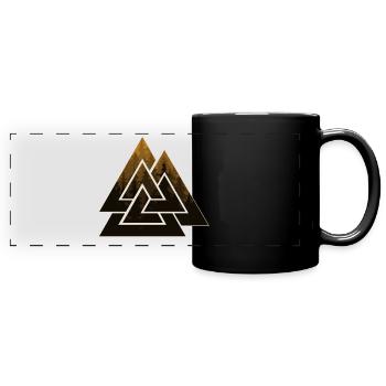 valknut tattoo viking - Full Colour Panoramic Mug - black - Front