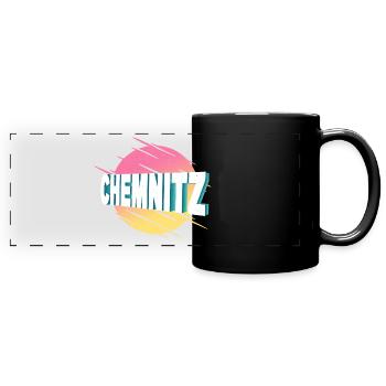 Chemnitz Allemagne City Font Vintage Rétro - Mug panoramique uni - noir - Devant