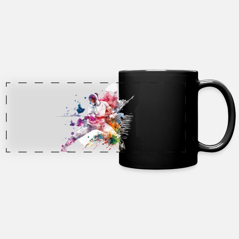 Clôture de couleur dans l’éclaboussure d’eau - Mug panoramique uni - noir