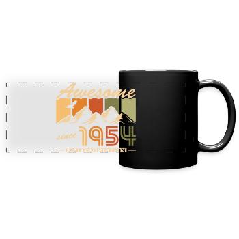Berge Geburtsjahr 1954 geboren Geburtstag - Panorama-Tasse farbig - Schwarz - Vorne