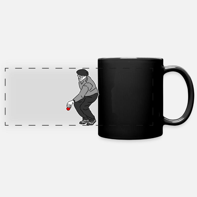 Petanque Player Left-Handed - Full Colour Panoramic Mug - black