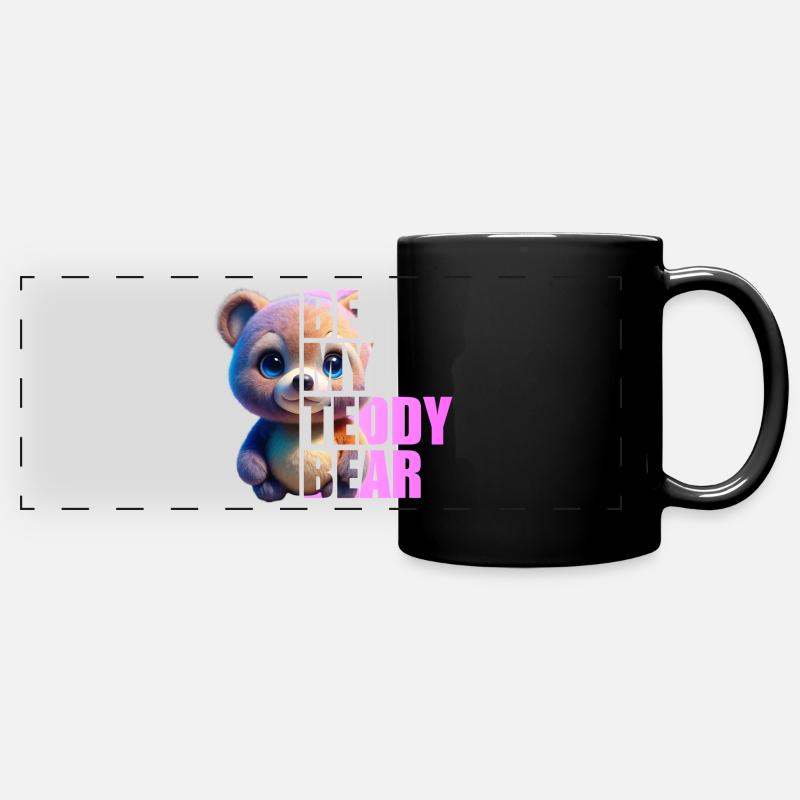 Be my Teddy Bear Design - Full Colour Panoramic Mug - black