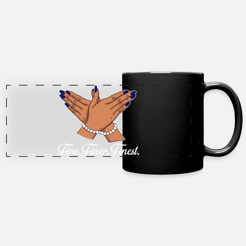 Fine, Finer, Fin, Elegant Hands - Mug panoramique uni - noir
