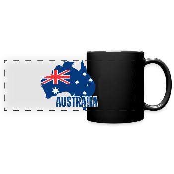 Drapeau australien, fierté australienne - Mug panoramique uni - noir - Devant