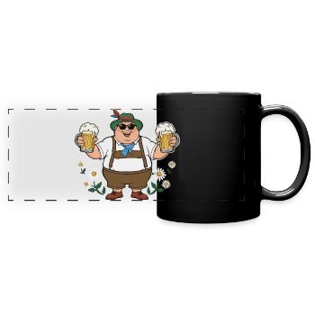 Bavarian Beer Friend Munich Mugs Lederhosen - Full Colour Panoramic Mug - black - Front