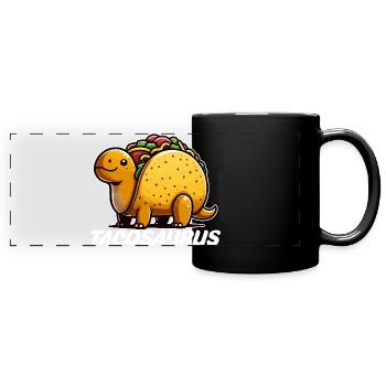 Tacosaurus Cartoon Délice - Mug panoramique uni - noir - Devant