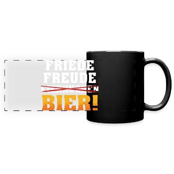 Peace, Joy, Beer - Full Colour Panoramic Mug - black - Front