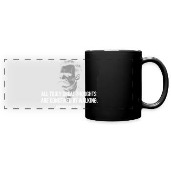 Nietzsche quote - Walking Sparks Great Thoughts - Full Colour Panoramic Mug - black - Front
