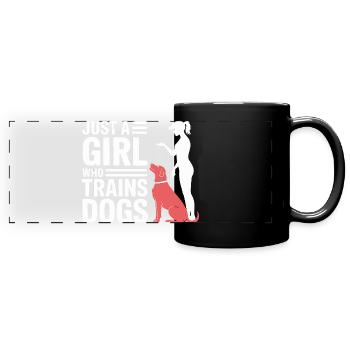 Juste une fille qui entraîne des chiens Fierté de dresseuse - Mug panoramique uni - noir - Devant