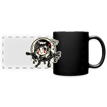 Kawaii Ink Splash Girl - Mug panoramique uni - noir - Devant