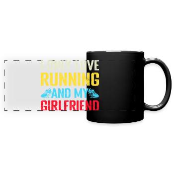 Running I Only Love Marathon Runner - Panorama-Tasse farbig - Schwarz - Vorne