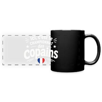 Ici, c’est le championnat des copains - Panorama-Tasse farbig - Schwarz - Vorne