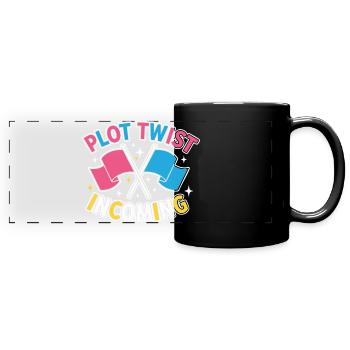 Geschlechter-Enthüllung Plot-Twist – Team Pink Team - Panorama-Tasse farbig - Schwarz - Vorne