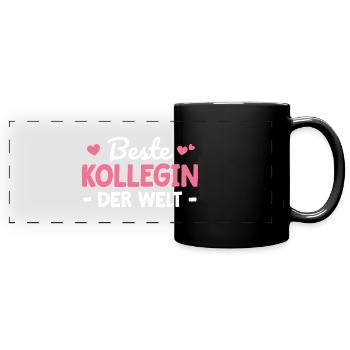 Beste Kollegin Geschenk Arbeitskollegin - Panorama-Tasse farbig - Schwarz - Vorne