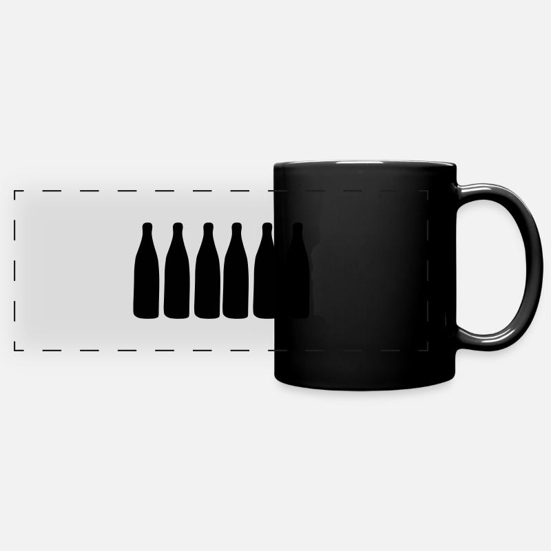 bierflaschen2 - Panorama-Tasse farbig - Schwarz