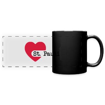 love_st_pauli - Panorama-Tasse farbig - Schwarz - Vorne