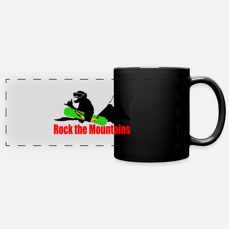 rock the mountains - Full Colour Panoramic Mug - black