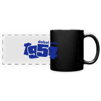 Dabei seit 1954 - Panorama-Tasse farbig - Schwarz - Vorne