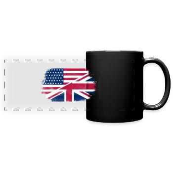 USA - Union Jack Flag - Full Colour Panoramic Mug - black - Front