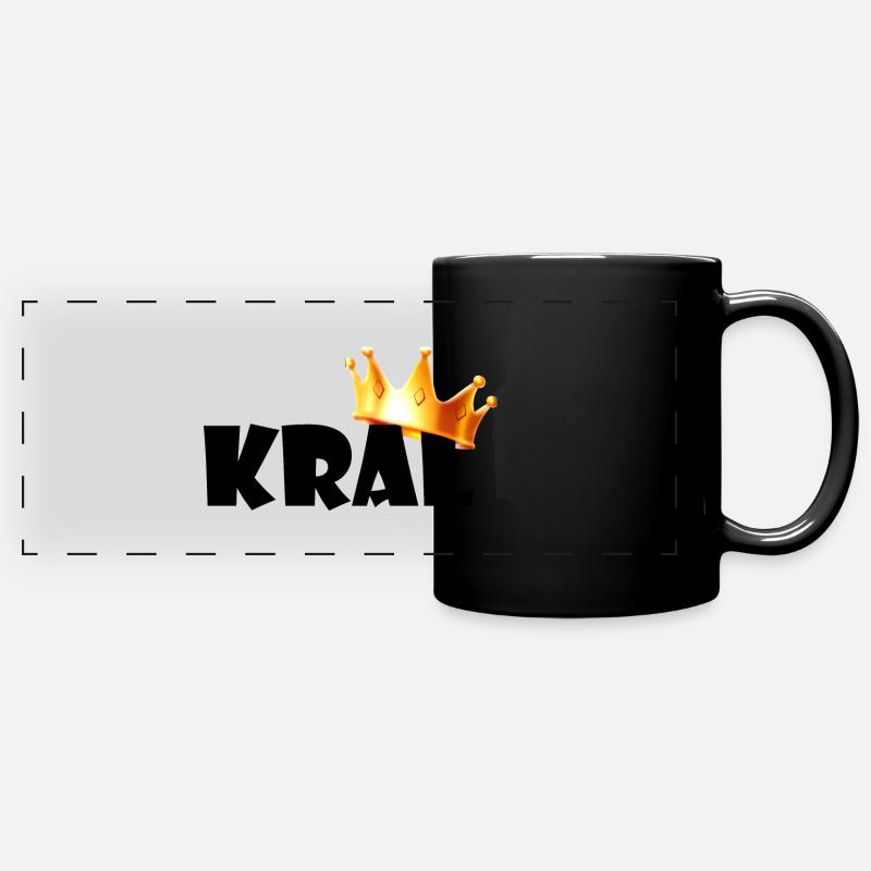 "Kral - King" - Full Colour Panoramic Mug - black