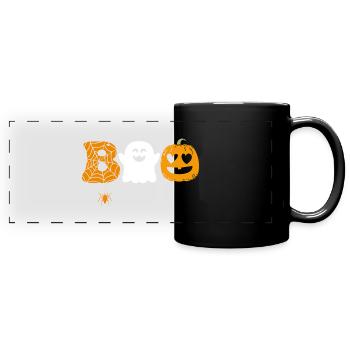Halloween Boo Saison - Panorama-Tasse farbig - Schwarz - Vorne