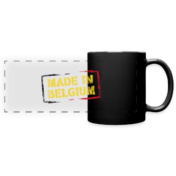 Made in Belgium. - Mug panoramique uni - noir - Devant