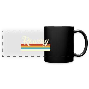 Rowing - Rudern - Ruderer Ruderin Sport Ruderboot - Panorama-Tasse farbig - Schwarz - Vorne