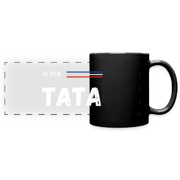 super tata - t-shirt assorti - Mug panoramique uni - noir - Devant