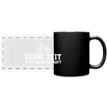 Fahrrad Radsport Radfahrerin Radsportler - Panorama-Tasse farbig - Schwarz - Vorne