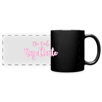 Die Coole Nageltante nageldesign - Panorama-Tasse farbig - Schwarz - Vorne