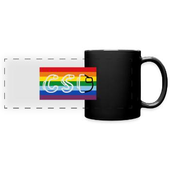 regenbogenfahne csd - Panorama-Tasse farbig - Schwarz - Vorne