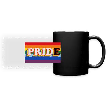 fierté de bannière arc-en-ciel - Mug panoramique uni - noir - Devant