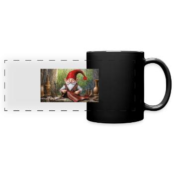 Mignons petits gnomes vie quotidienne – artisanat - Mug panoramique uni - noir - Devant