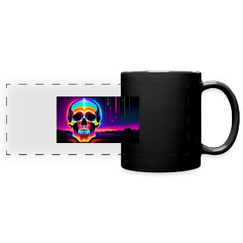 Psy Schädel - Panorama-Tasse farbig - Schwarz - Vorne