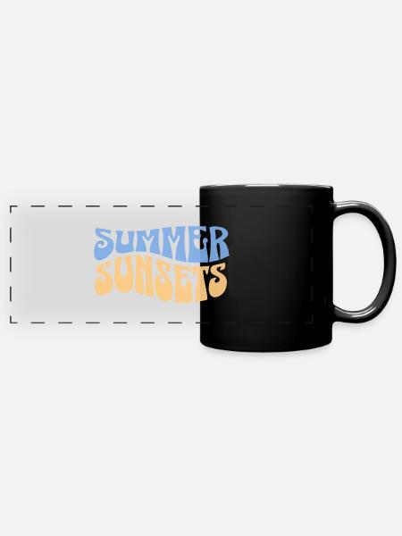Summer Sunsets Magic - Panorama-Tasse farbig - Schwarz