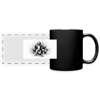 Abstract boxes - Full Colour Panoramic Mug - black - Front