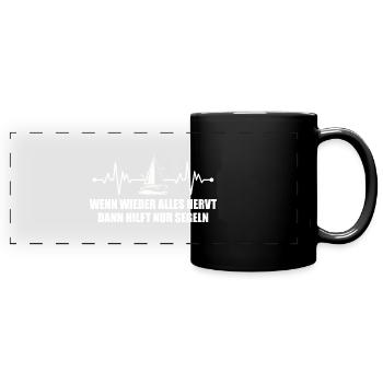 Segelsport Bootsführerschein Segler Kapitän - Panorama-Tasse farbig - Schwarz - Vorne