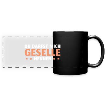 Gesellenprüfung bestandene Ausbildung - Panorama-Tasse farbig - Schwarz - Vorne