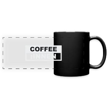 KAFFEE INNEN - Panorama-Tasse farbig - Schwarz - Vorne