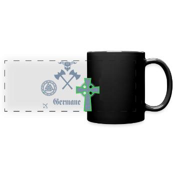 Der Germane - Panorama-Tasse farbig - Schwarz - Vorne