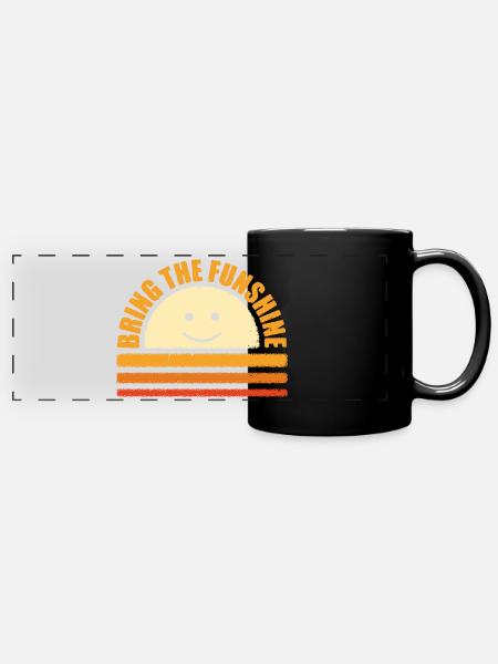 Sonnenschein - Panorama-Tasse farbig - Schwarz