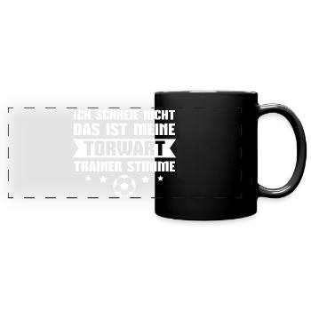 Torwarttrainer Fußball Trainer - Panorama-Tasse farbig - Schwarz - Vorne
