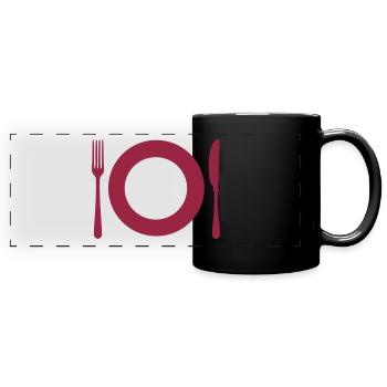 Cutlery - Plate - Full Colour Panoramic Mug - black - Front