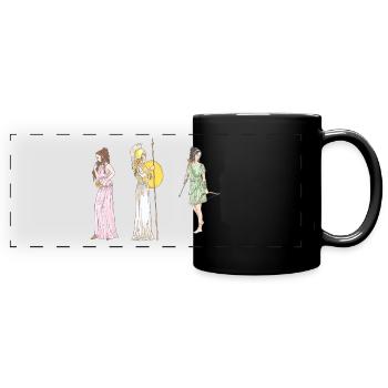 Antike Frauen - Panorama-Tasse farbig - Schwarz - Vorne