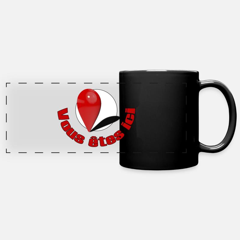 You are here with text - Full Colour Panoramic Mug - black